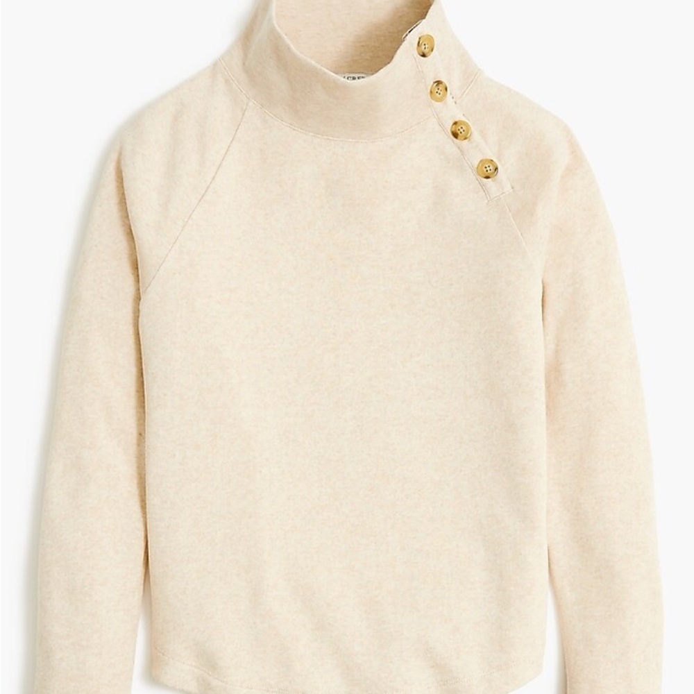 J. Crew Cream Cowl Neck Sweater with Button Accents